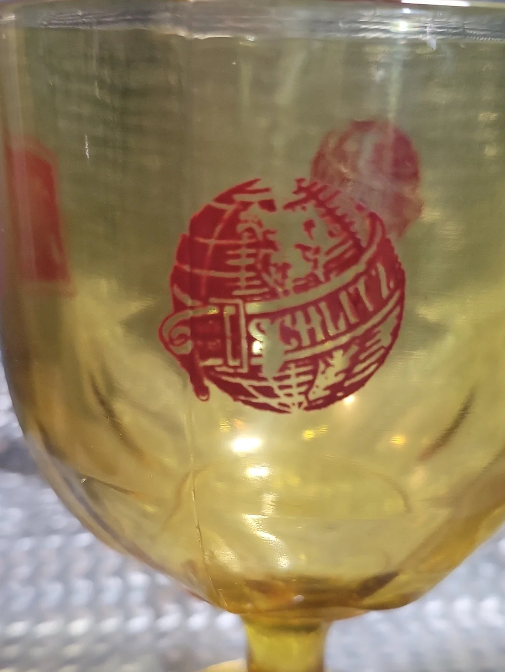 Vintage Schlitz Amber Goblet Glasses - Set of 2